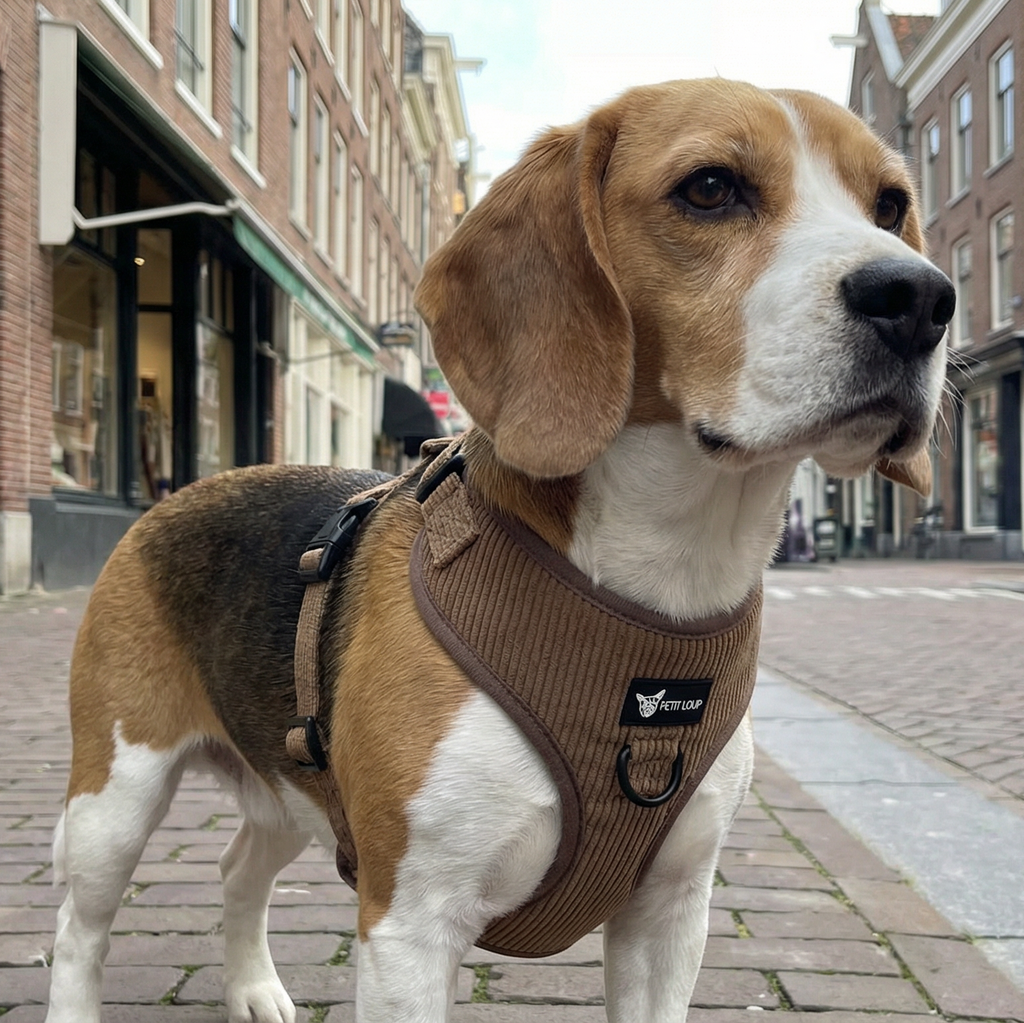 Dog harness — Brownie (Chocolate Brown Corduroy)