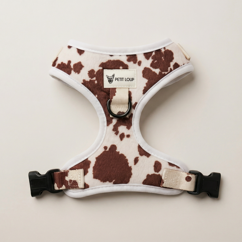 Dog harness — Texas (Cow Print, Faux Fur)