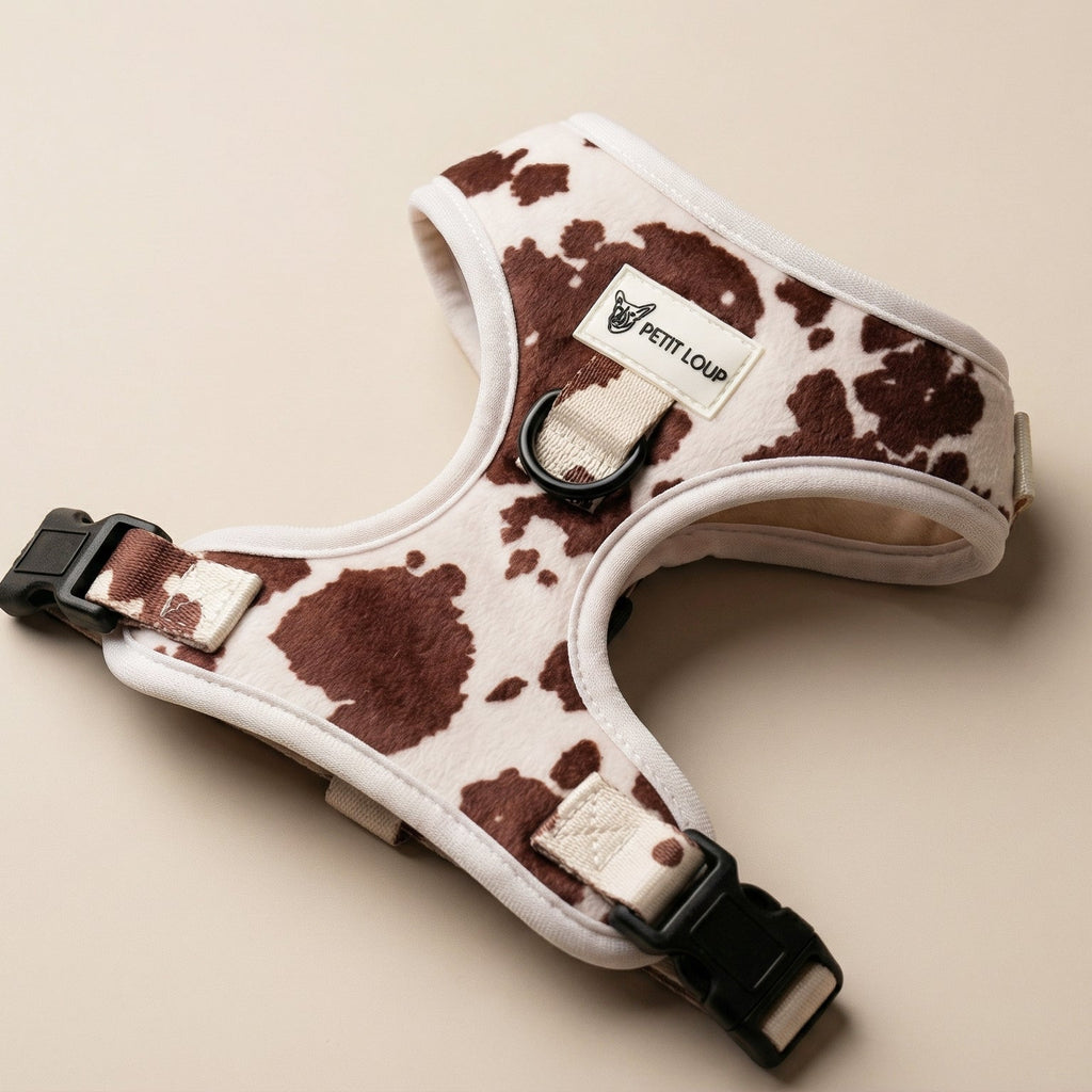 Dog harness — Texas (Cow Print, Faux Fur)