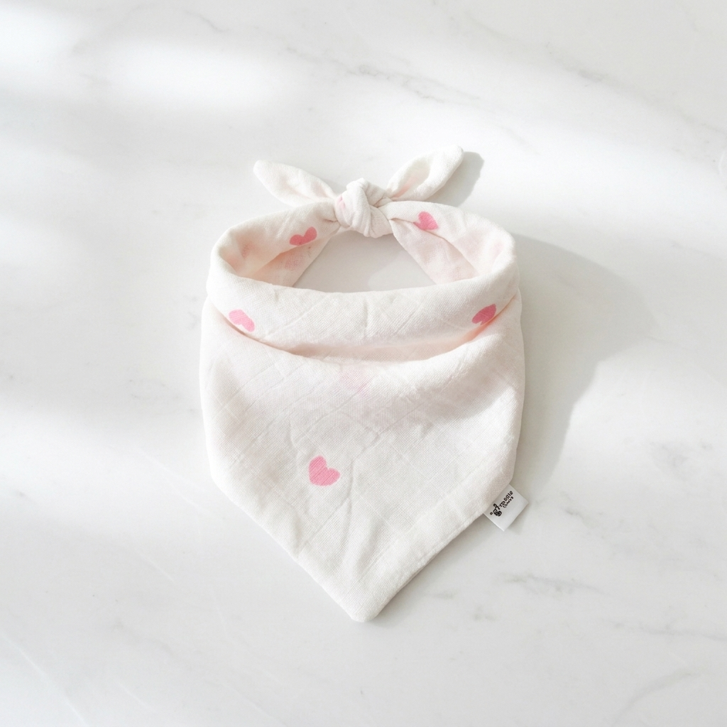 Dog bandana — pink hearts