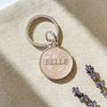 Round dog name tag — Rose