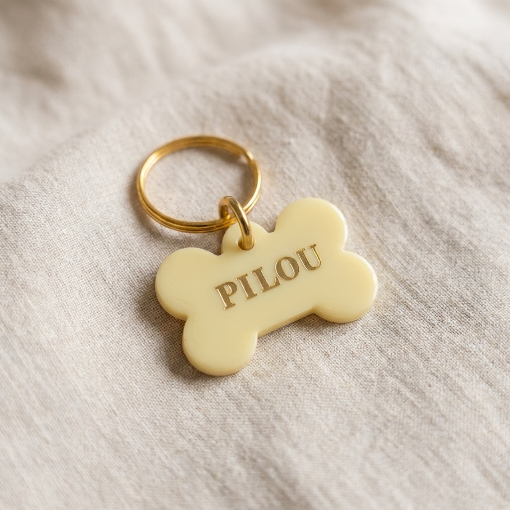 Dog name tag — Butter (Yellow)
