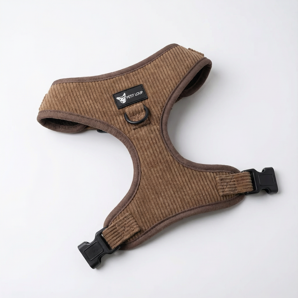Dog harness — Brownie (Chocolate Brown Corduroy)