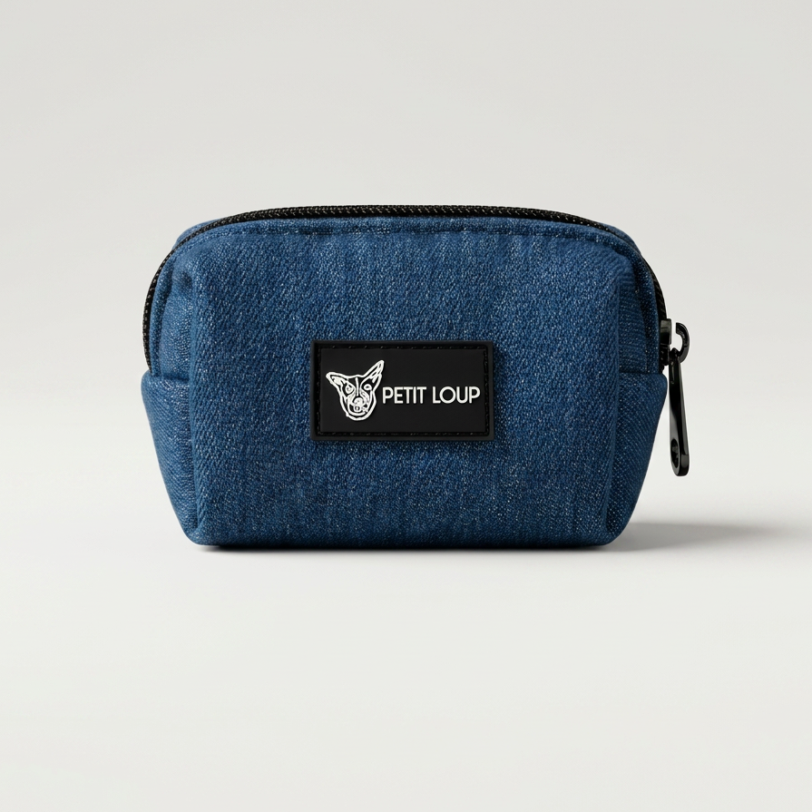 Dog poop bag holder — Denim