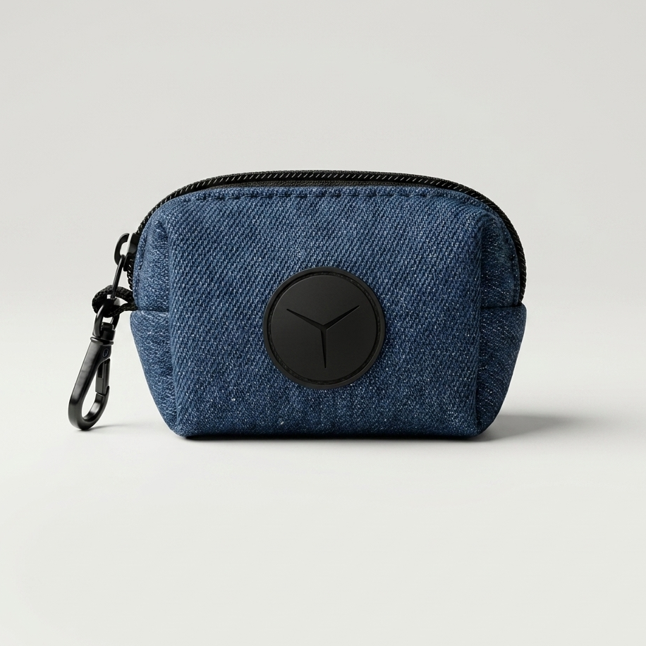 Dog poop bag holder — Denim
