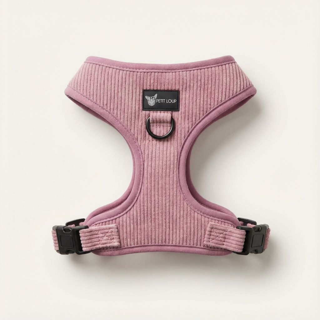 Dog harness — Lila (Lilac/Pink Corduroy)