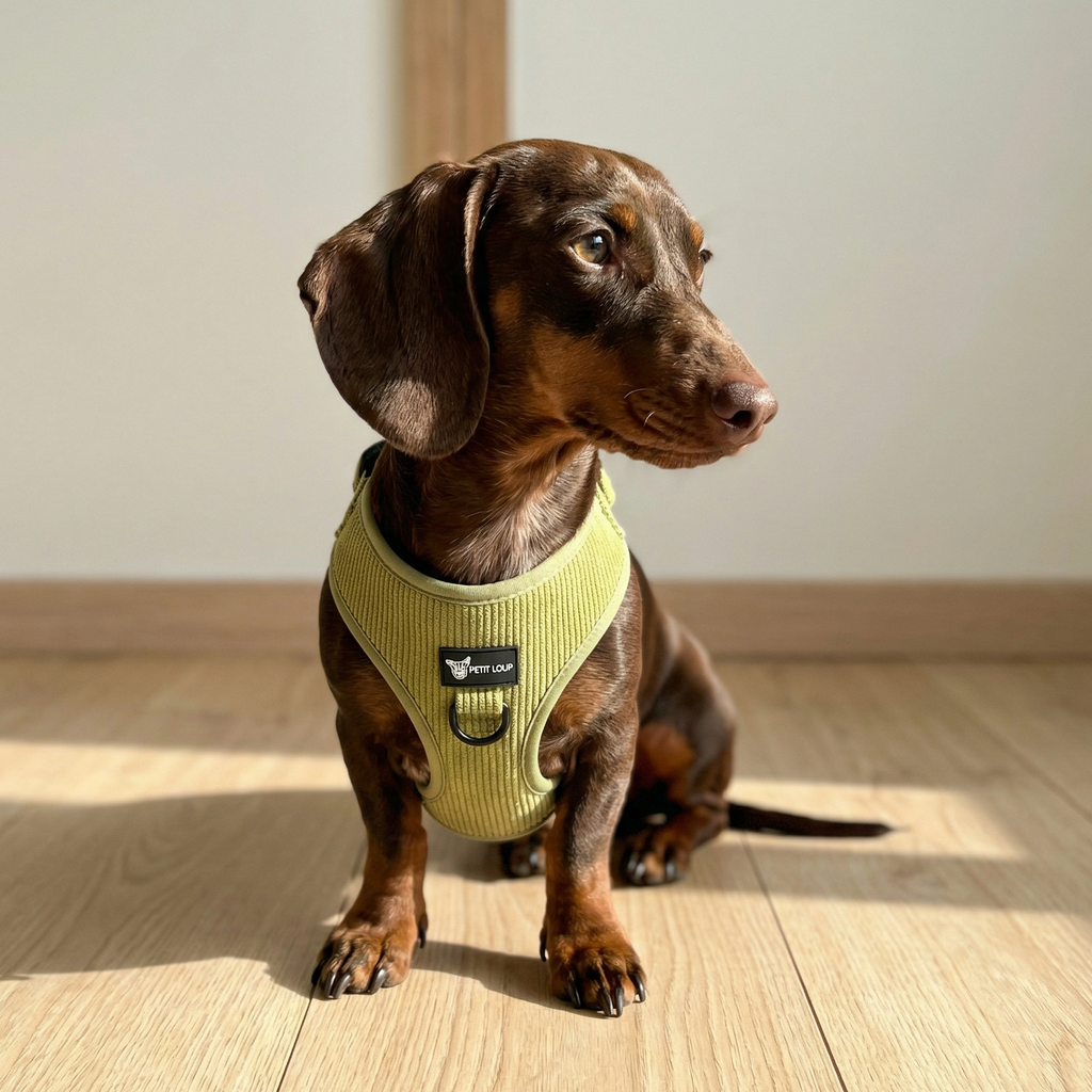 Dog harness — Pistachio (Corduroy)
