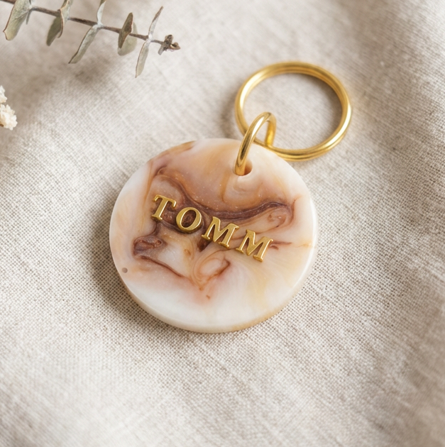 Round dog name tag — Abstract