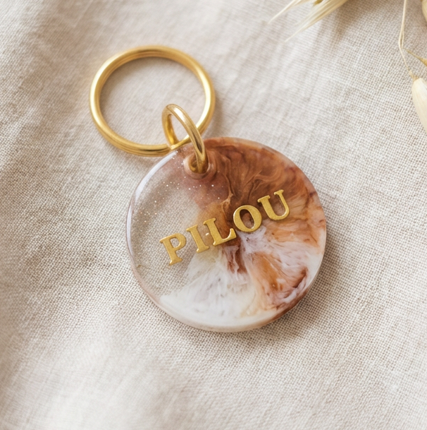 Round dog name tag — Abstract