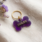 Dog name tag — Violet Gem